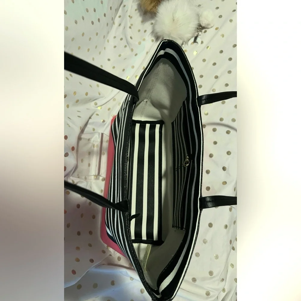 Kate Spade Tote - Blk/White/Hot Pink (Multi Color) EUC
